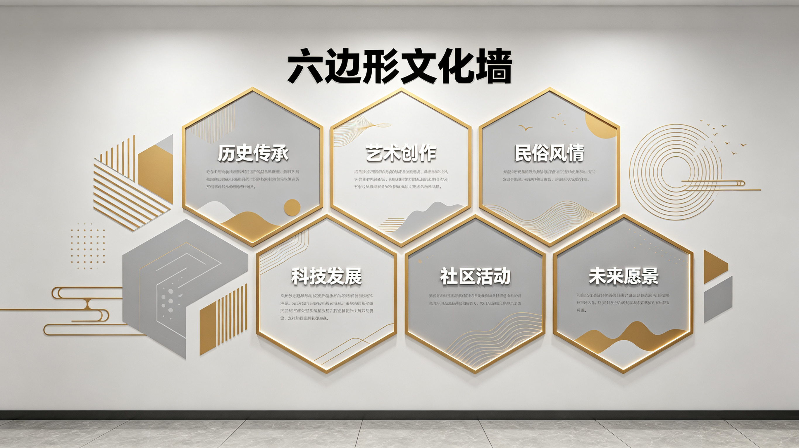 福州市企业文化墙 | 六边形信息美学